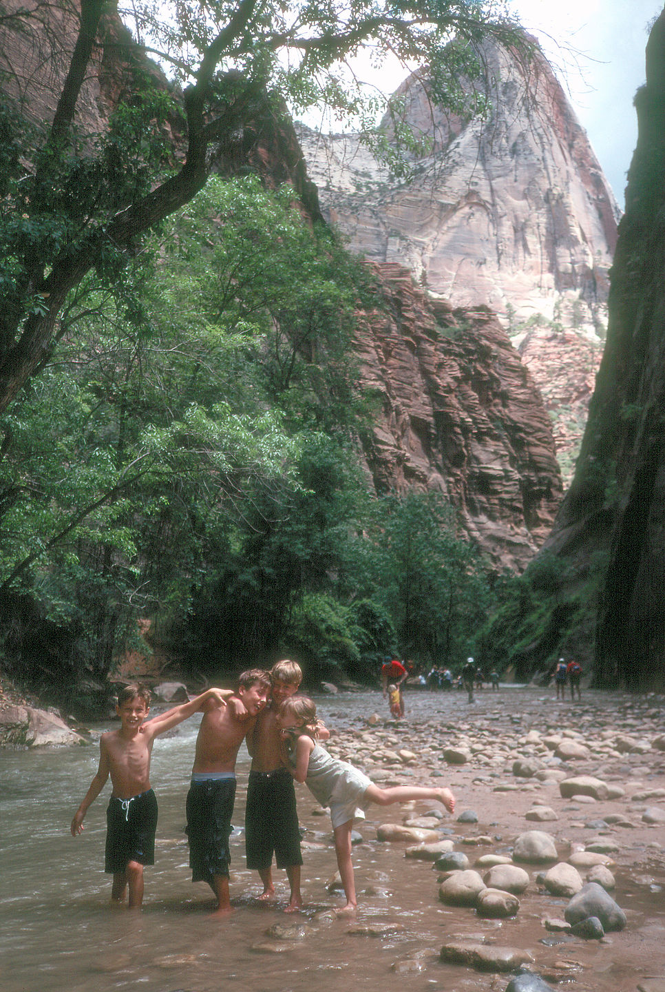 Kids playing in the Narrows