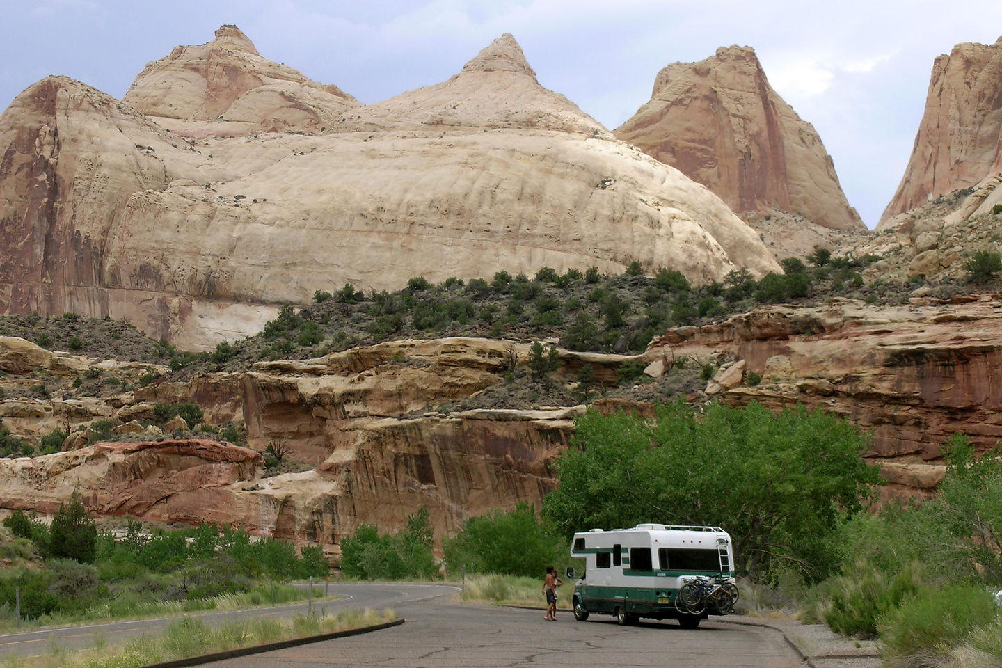 Lazy Daze on road through Capitol Reef