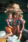 Lolo and boys boating along the pictured rocks