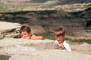 Boys climbing Theodore Roosevelt Park