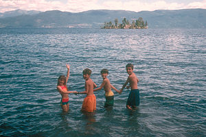 Kids in Flathead Lake