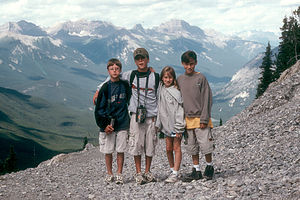 Kids at top of Sulphur Mountain