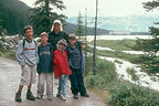 Michelle and kids on Lakeshore Trail