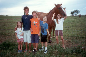 Kids with Kentucky Horse