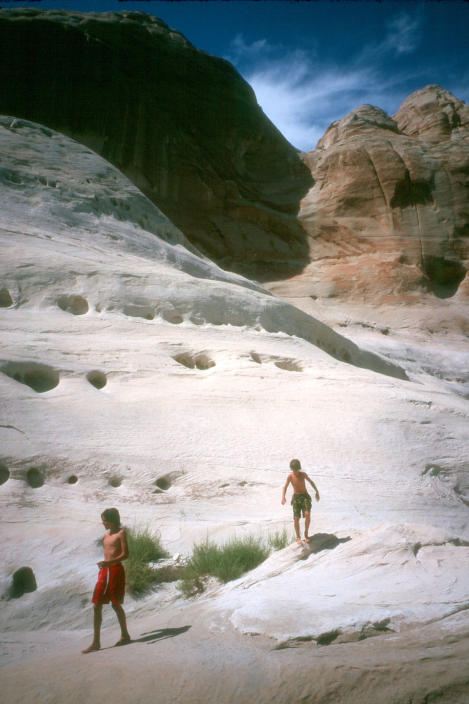 Boys exploring the canyons