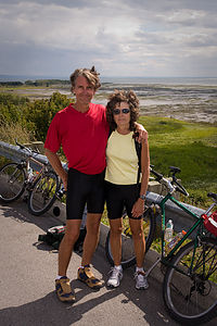 Mom and Dad biking round the Isle - AJG