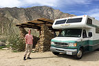 Our awesome campsite in Borrego Palms Canyon