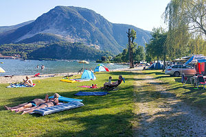 Campground beach on Lake Maggiore