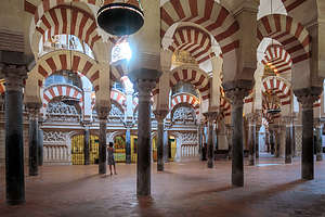 The Mezquita's forest of Islamic red-and-white arches