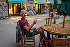 Relaxing on the Ahwahnee patio after a very tiring day for both of us