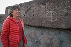 Lolo finds petroglyphs along Fish Slough Road