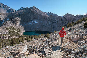 Hiking down from Kearsarge Pass