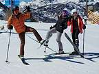 Happy Skiers at June Lake Mountain