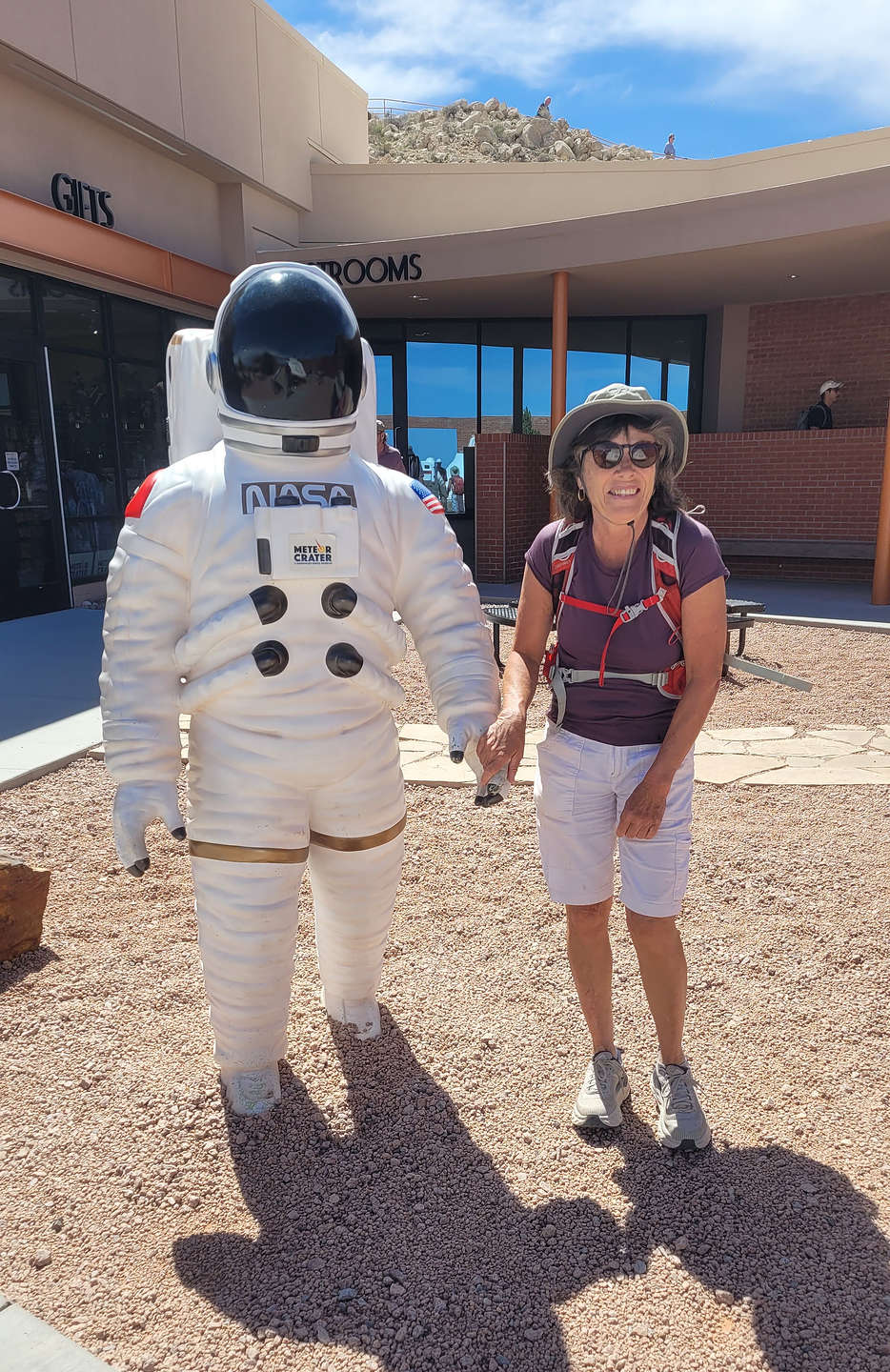 Lolo making friends at Meteor Crater