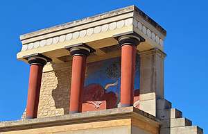 Entrance to the Palace of  Knossos