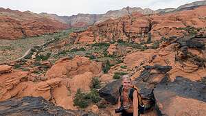 Climbing up to Pinyon Canyon Overlook