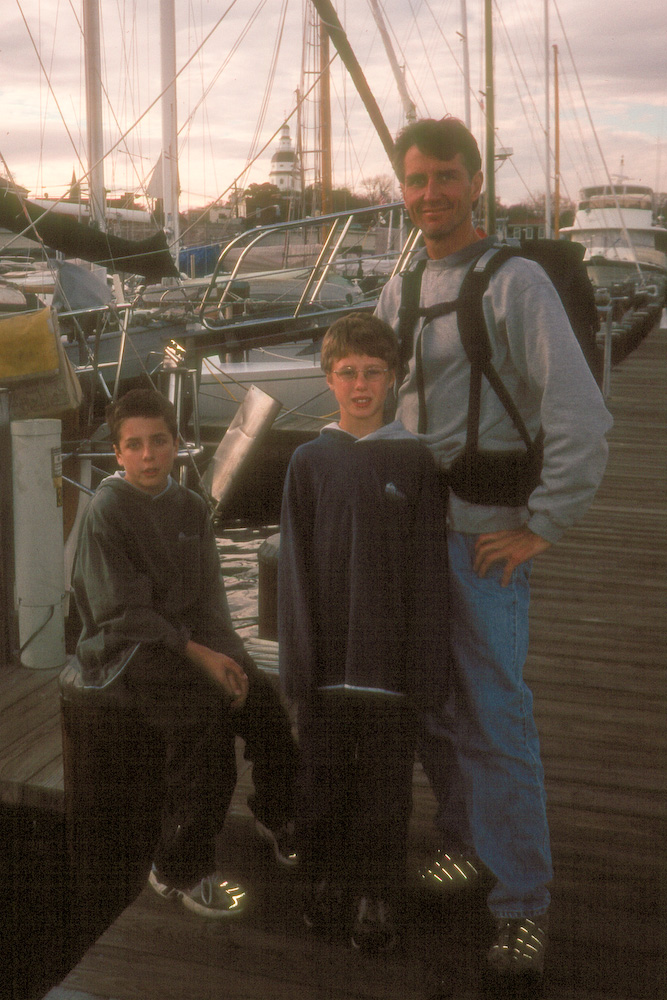 Herb and boys at marina