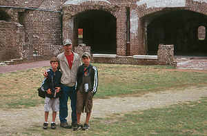 Herb with boys at Fort Sumpter