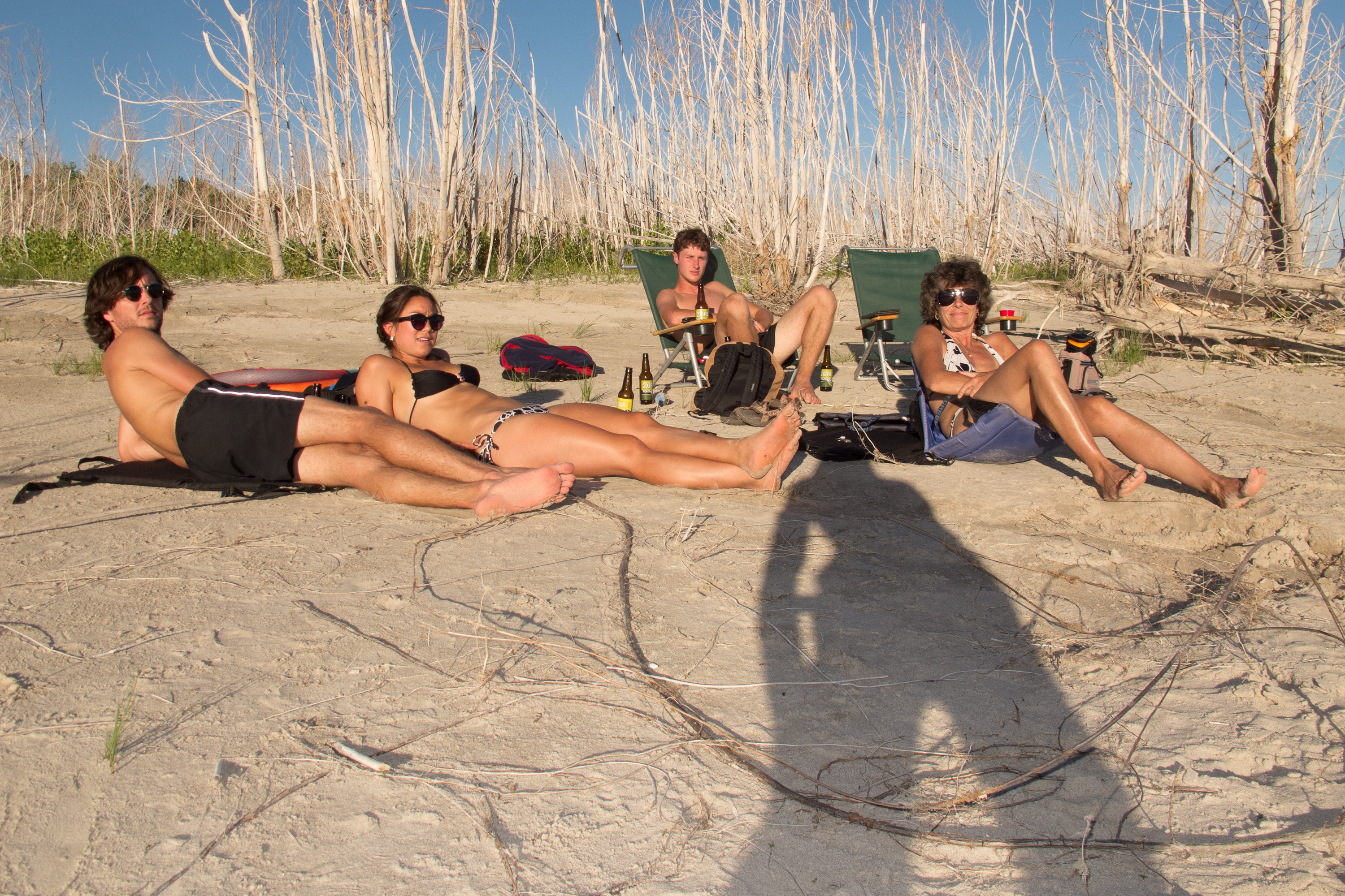 Relaxing on the beach after 