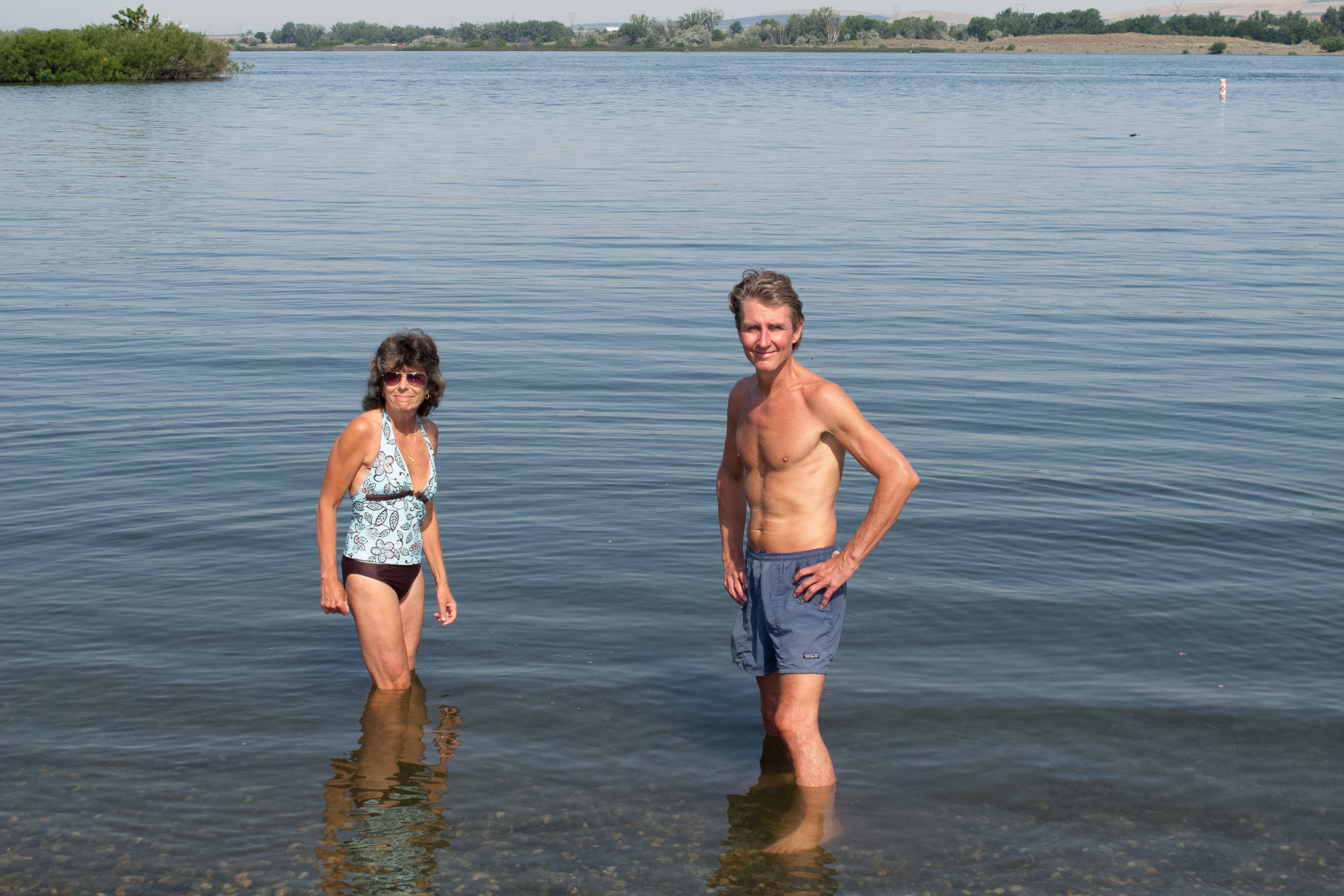 Lolo and Herb Swimming in the Columbia River