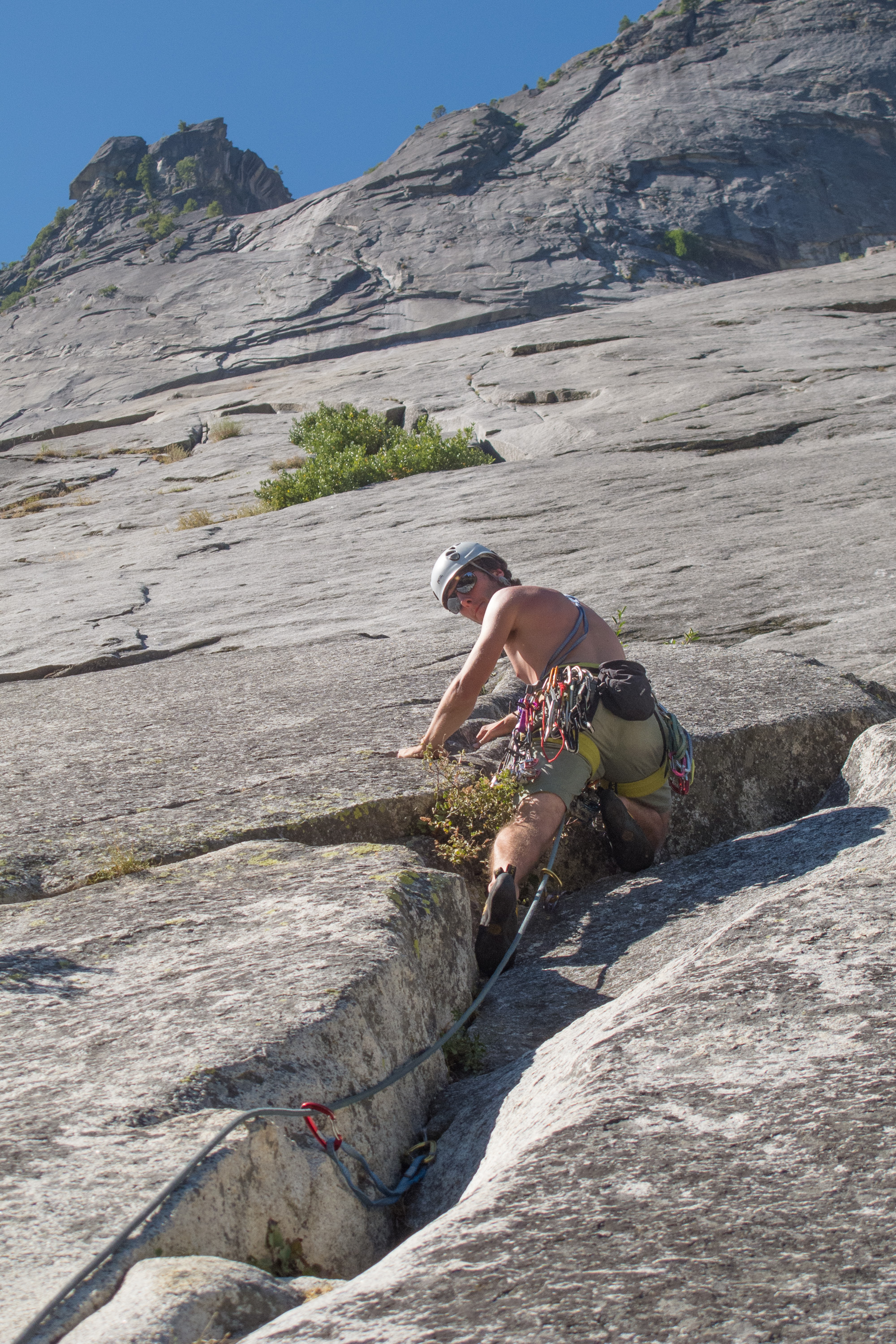 Tommy on Lead at Glacier Point Apron