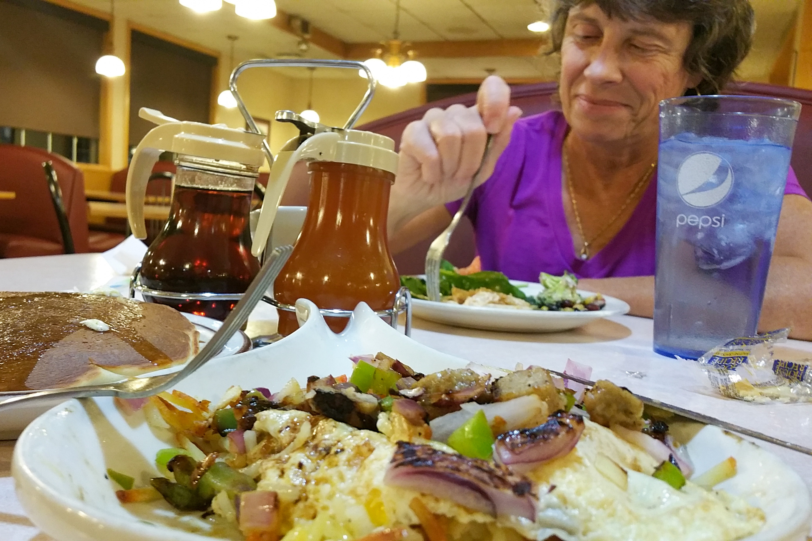 Lolo enjoying Dinner at 