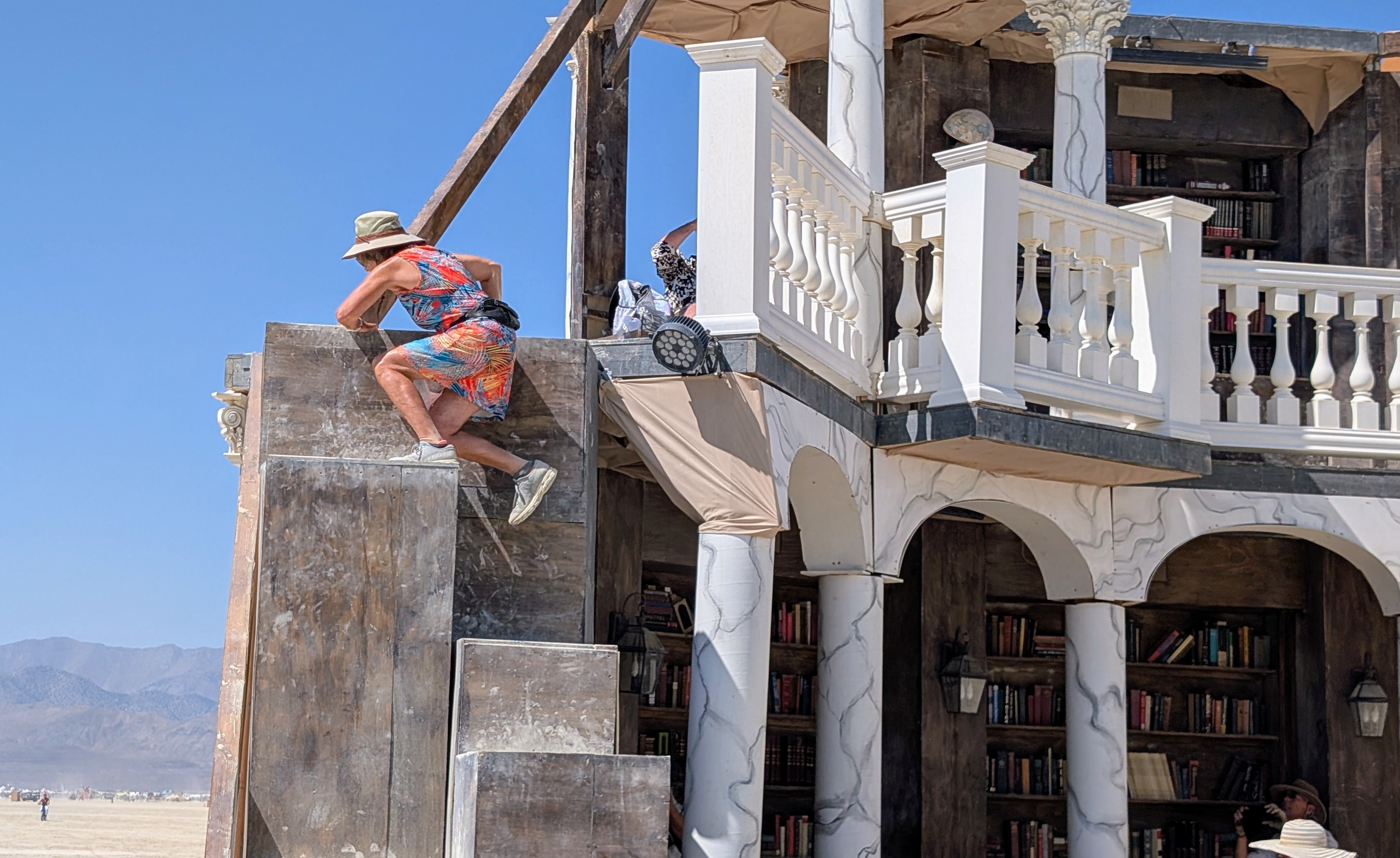 Me climbing up to the 2nd story