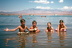 Kids cooling off in Lake Mead