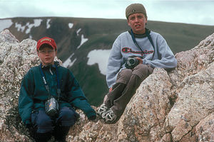 Boy's at summit of Alpine Ridge Trail