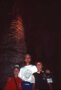 Dad and Kids in Cave