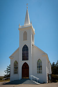 Bodega Bay Church - Hitchcock&#039;s &quot;The Birds&quot; - AJG