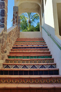 Tiled steps of Hotel Casa Granada
