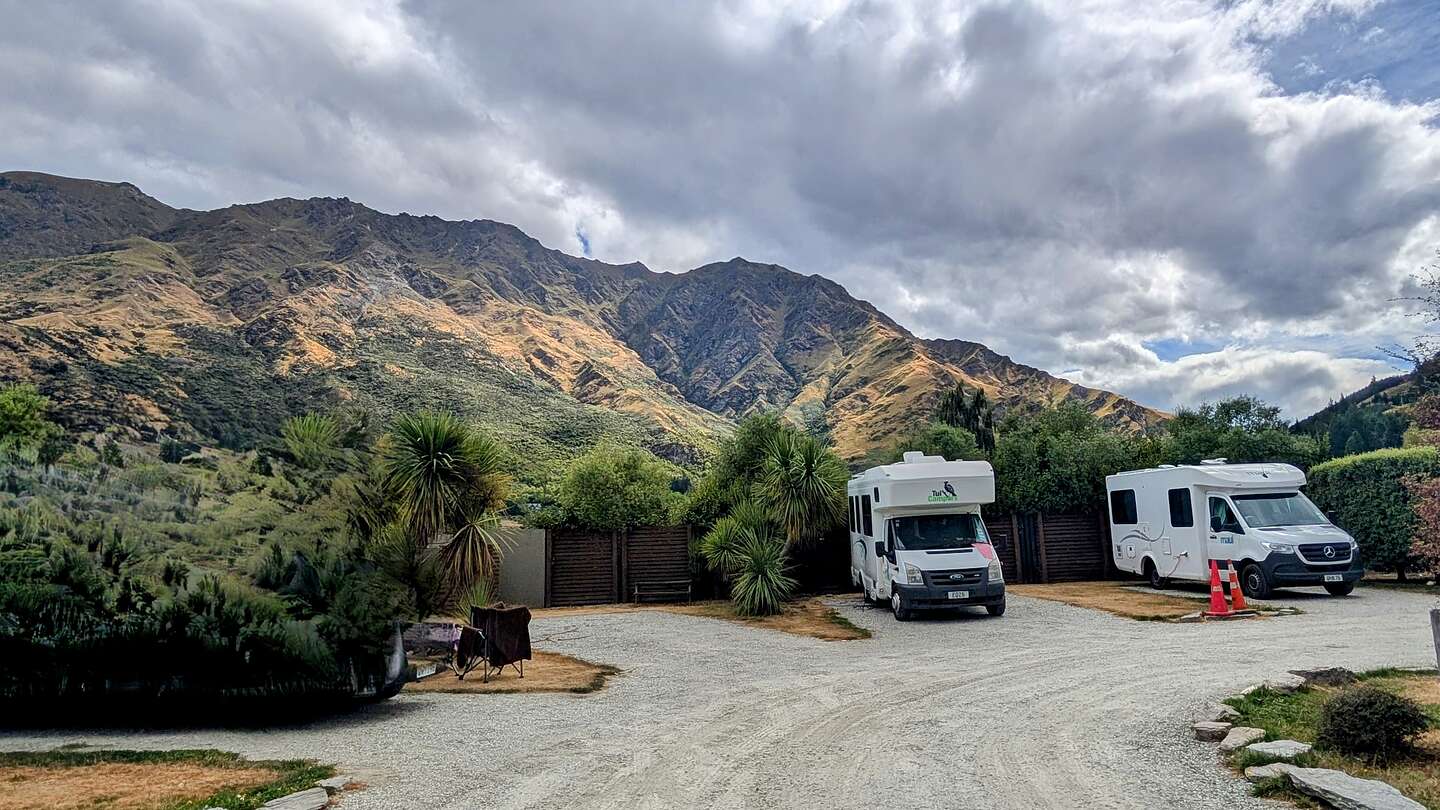 Our lovely campsite in Queenstown