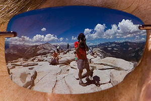 Half Dome summit view in sunglasses - AJG